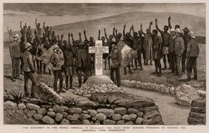 O Monumento ao Príncipe Imperial na Zululândia, o Chefe Zulu Geboodo jurando Proteger o Memorial da Profanação